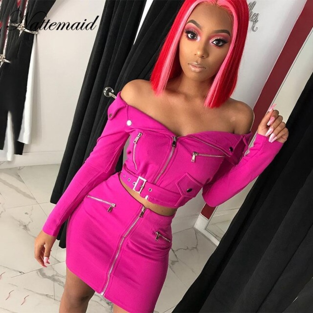 Fuchsia 2 piece skirt set💗